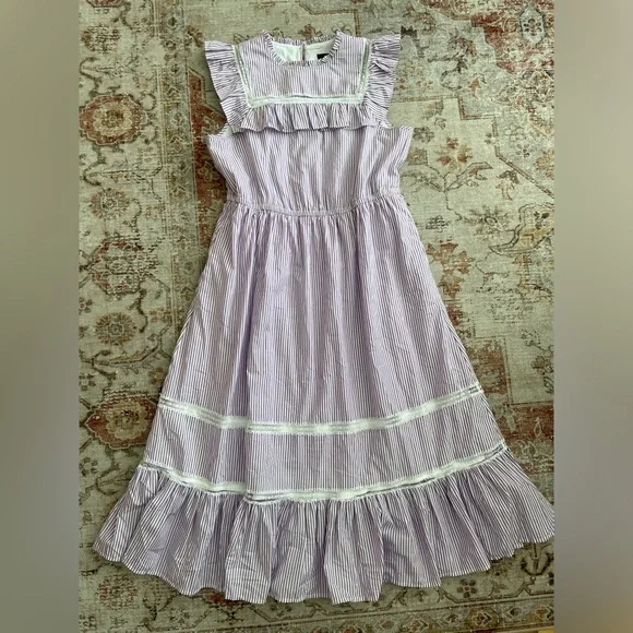 J.Crew cotton cottage core tiered ruffle midi dress - Picture 2 of 7